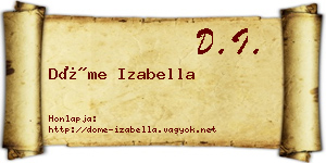 Döme Izabella névjegykártya